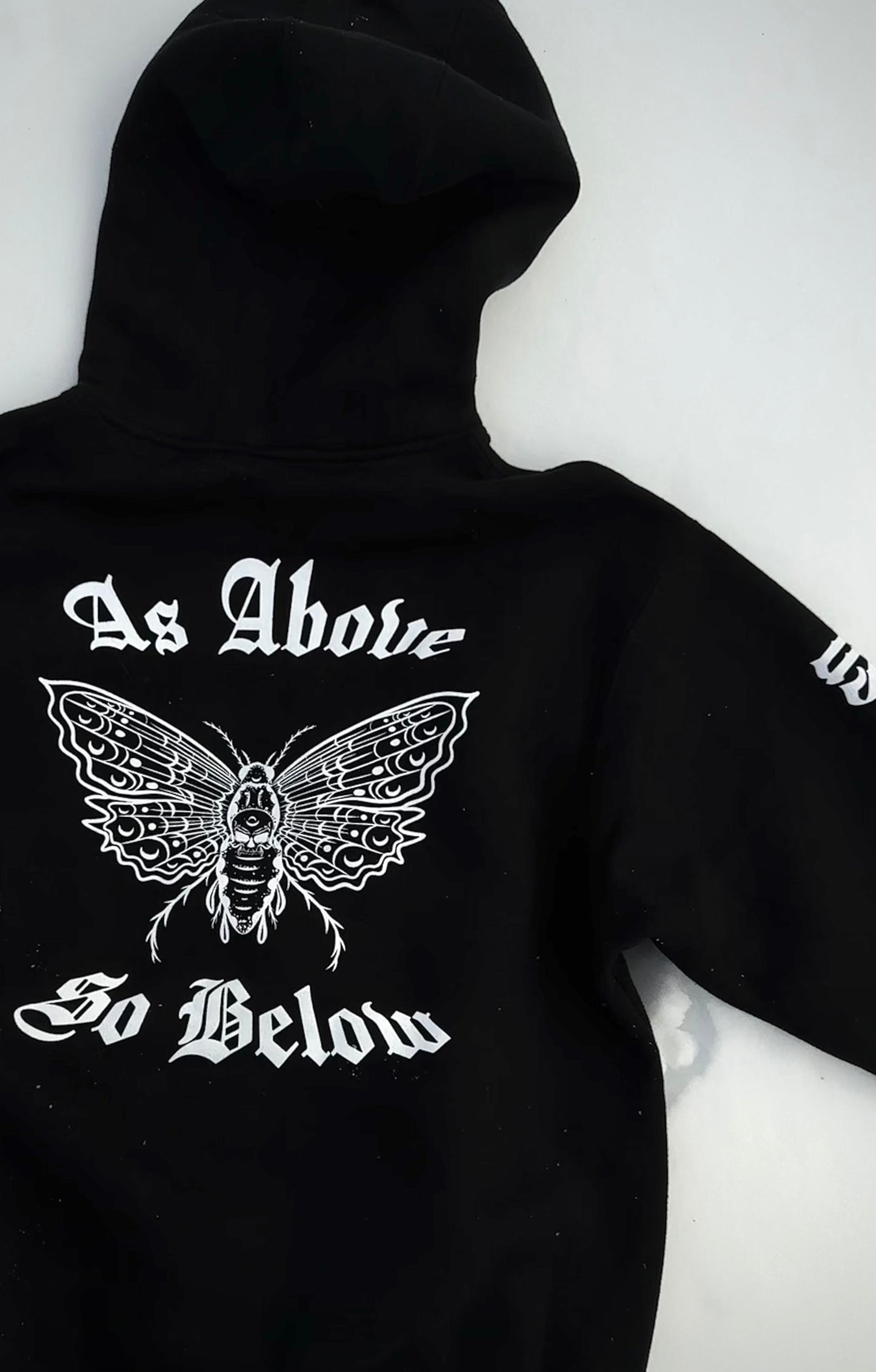 AS ABOVE SO BELOW Black Death Moth Hoodie