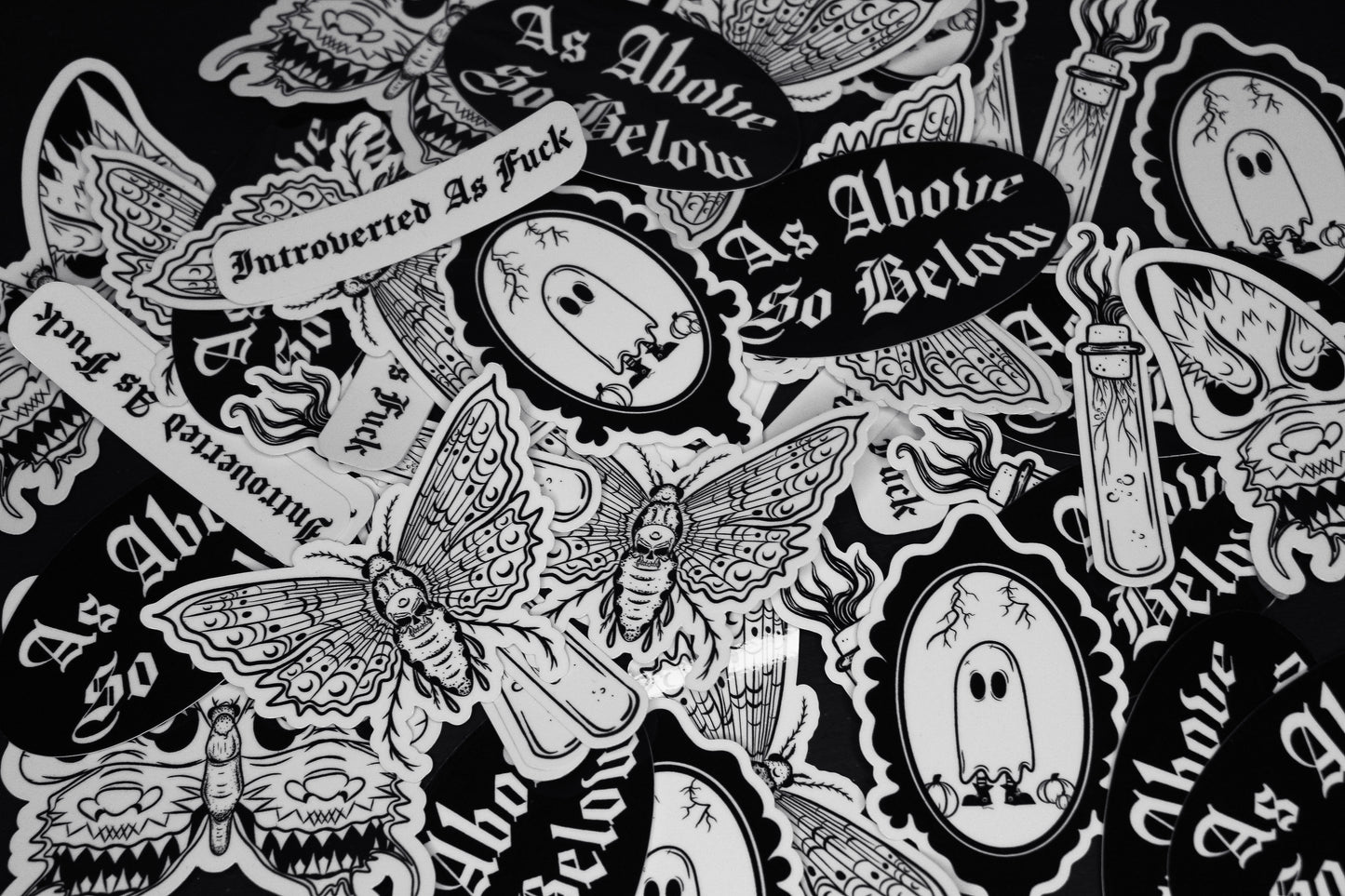 AS ABOVE SO BELOW Vinyl Death Moth Sticker