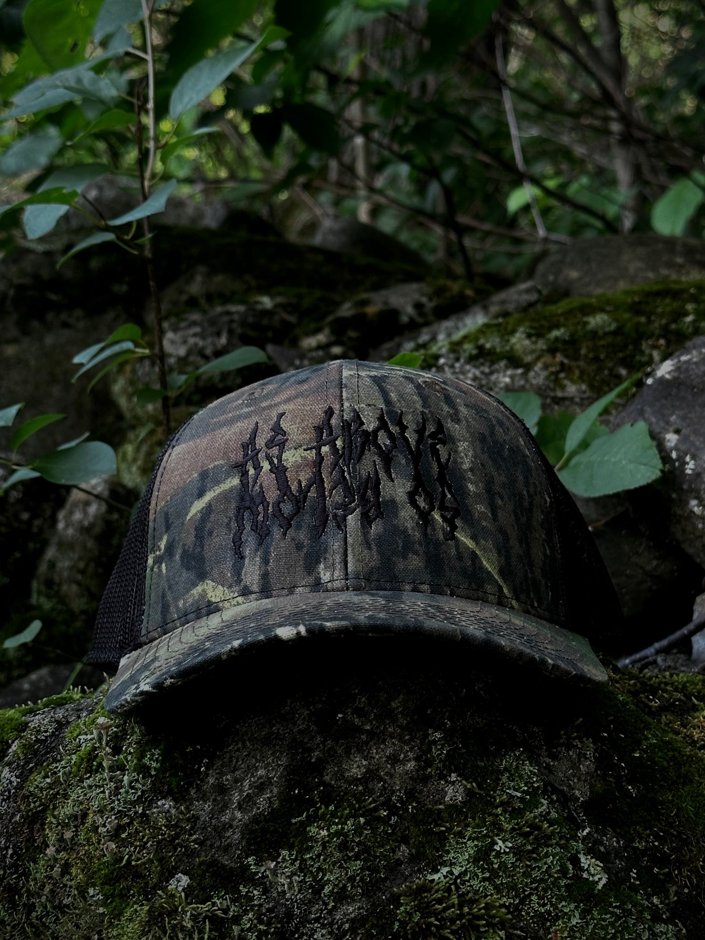 AS ABOVE SO BELOW Gothic Embroidered Camouflage Trucker Hat