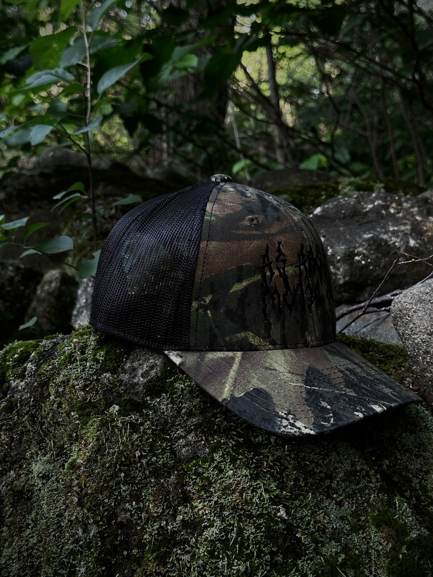 AS ABOVE SO BELOW Gothic Embroidered Camouflage Trucker Hat