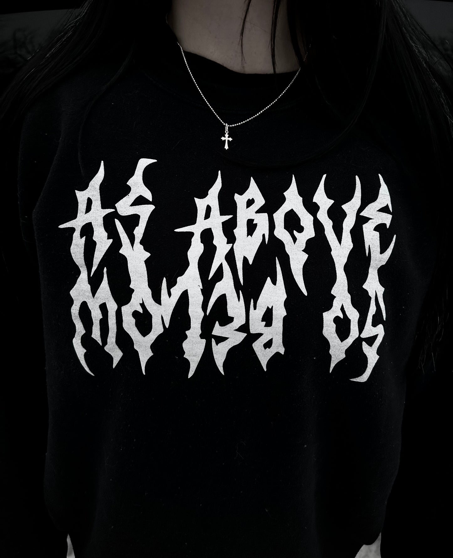 AS ABOVE SO BELOW Gothic Skeletal Spine Crew Neck Sweatshirt