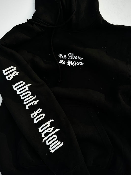 AS ABOVE SO BELOW Black Death Moth Hoodie